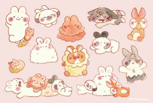 FluffyHopper キャラクターたち